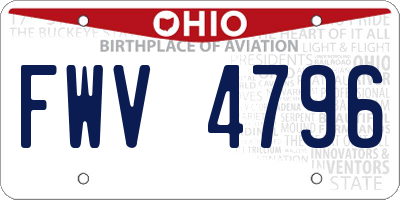 OH license plate FWV4796