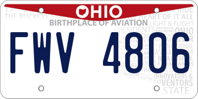 OH license plate FWV4806
