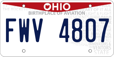 OH license plate FWV4807