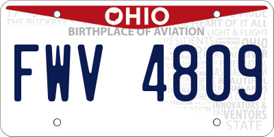 OH license plate FWV4809