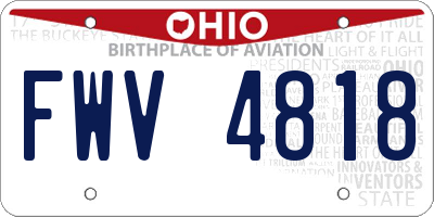 OH license plate FWV4818