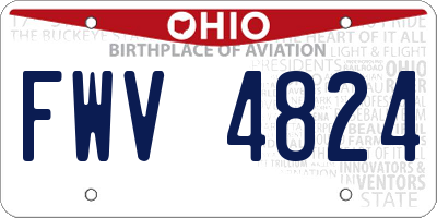 OH license plate FWV4824