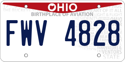 OH license plate FWV4828