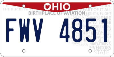 OH license plate FWV4851