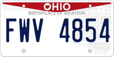 OH license plate FWV4854