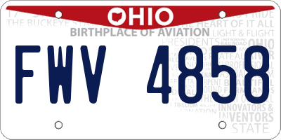 OH license plate FWV4858