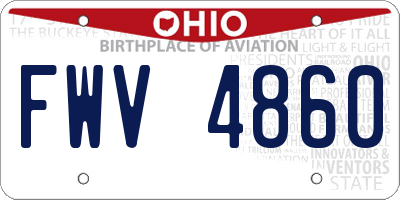OH license plate FWV4860