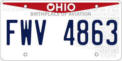 OH license plate FWV4863