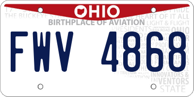 OH license plate FWV4868