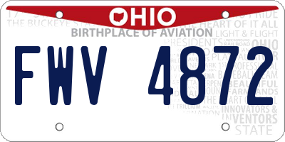 OH license plate FWV4872