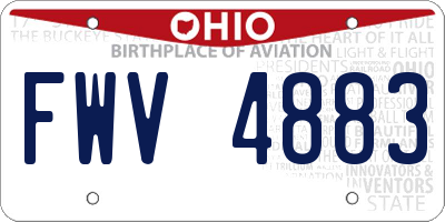OH license plate FWV4883