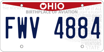 OH license plate FWV4884