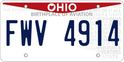OH license plate FWV4914