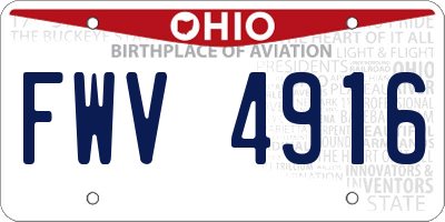 OH license plate FWV4916