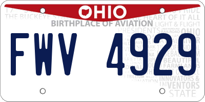 OH license plate FWV4929