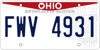 OH license plate FWV4931