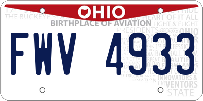 OH license plate FWV4933
