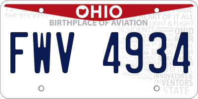 OH license plate FWV4934