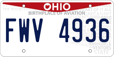 OH license plate FWV4936