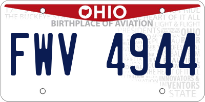 OH license plate FWV4944