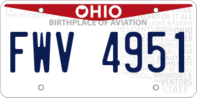 OH license plate FWV4951
