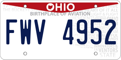 OH license plate FWV4952