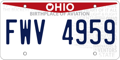 OH license plate FWV4959