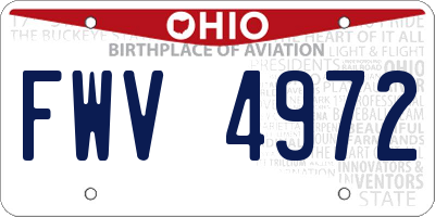 OH license plate FWV4972