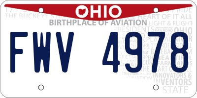 OH license plate FWV4978
