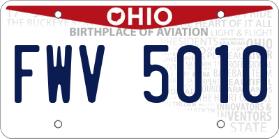 OH license plate FWV5010