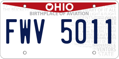 OH license plate FWV5011