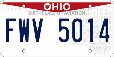 OH license plate FWV5014