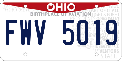 OH license plate FWV5019