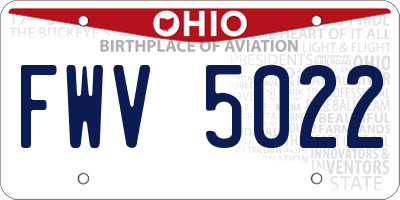 OH license plate FWV5022