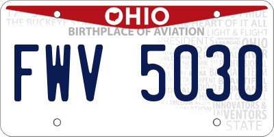 OH license plate FWV5030