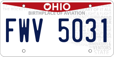 OH license plate FWV5031