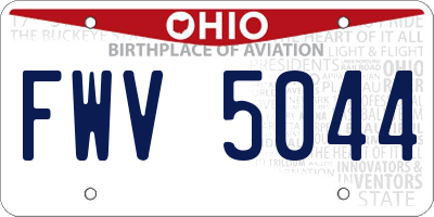 OH license plate FWV5044