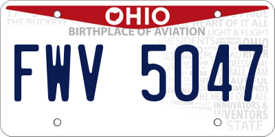 OH license plate FWV5047