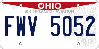 OH license plate FWV5052