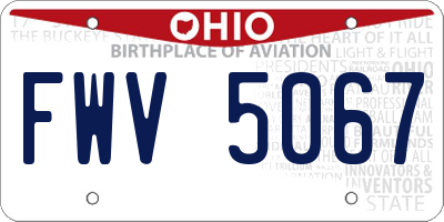 OH license plate FWV5067