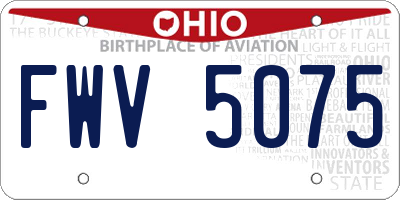 OH license plate FWV5075