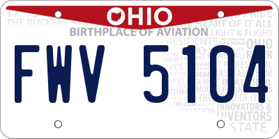 OH license plate FWV5104