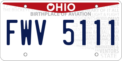 OH license plate FWV5111