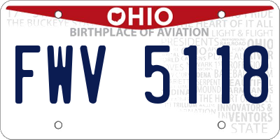 OH license plate FWV5118