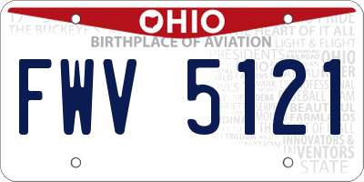 OH license plate FWV5121