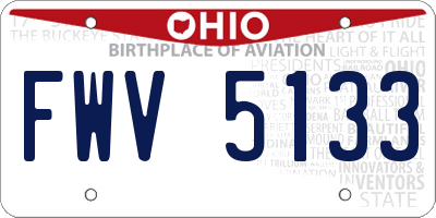 OH license plate FWV5133