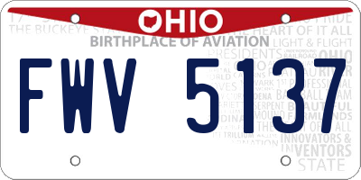 OH license plate FWV5137