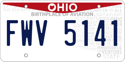 OH license plate FWV5141
