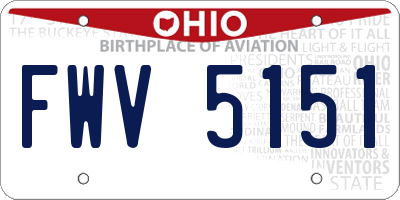 OH license plate FWV5151
