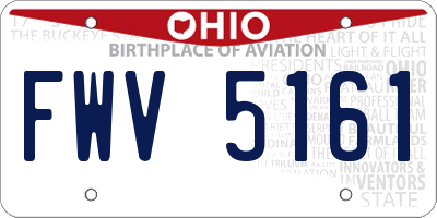 OH license plate FWV5161